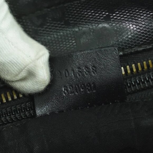 GUCCI GG Imprime 201538 Shoulder Crossbody Bag Black Silver - Picture 4 of 10